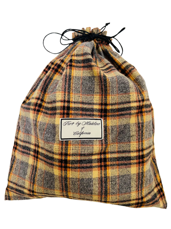 Drawstring Vintage Flannel Travel Bag