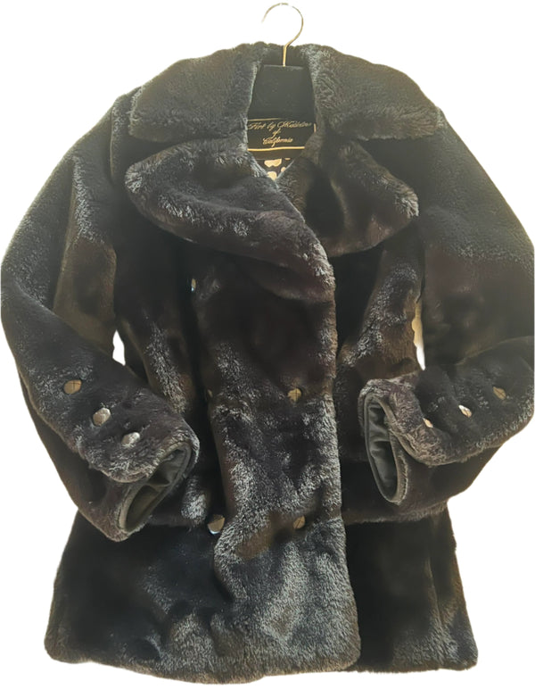 Faux Mink Black Peacoat