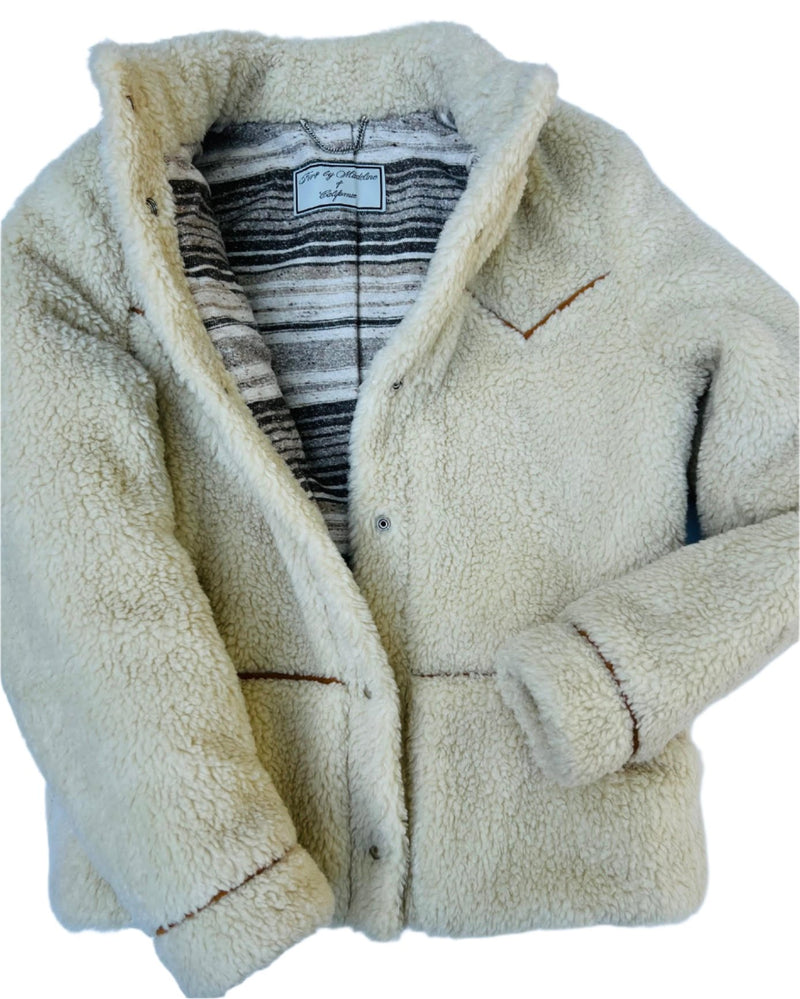 Faux Shearling Snap Front Jacket