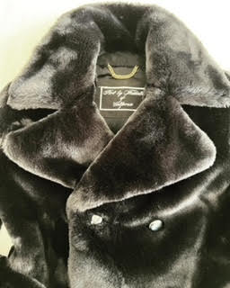 Faux Mink Black Peacoat