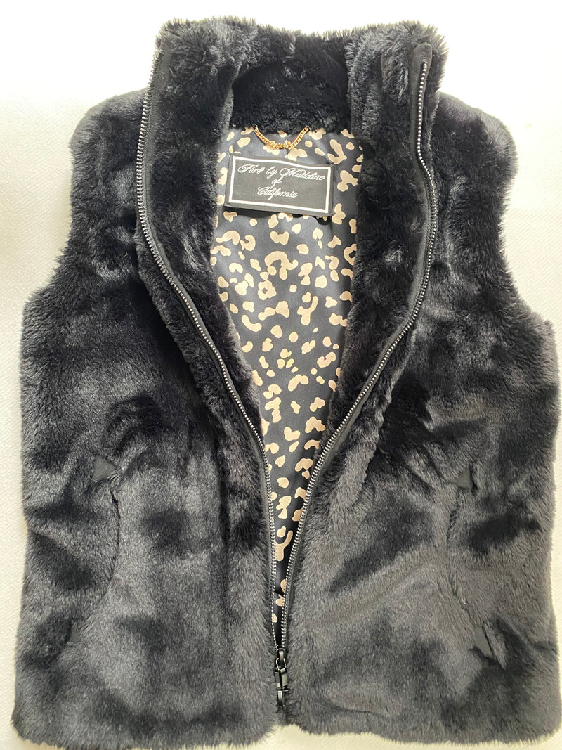 Faux Mink 2 Way Zip Front Vest
